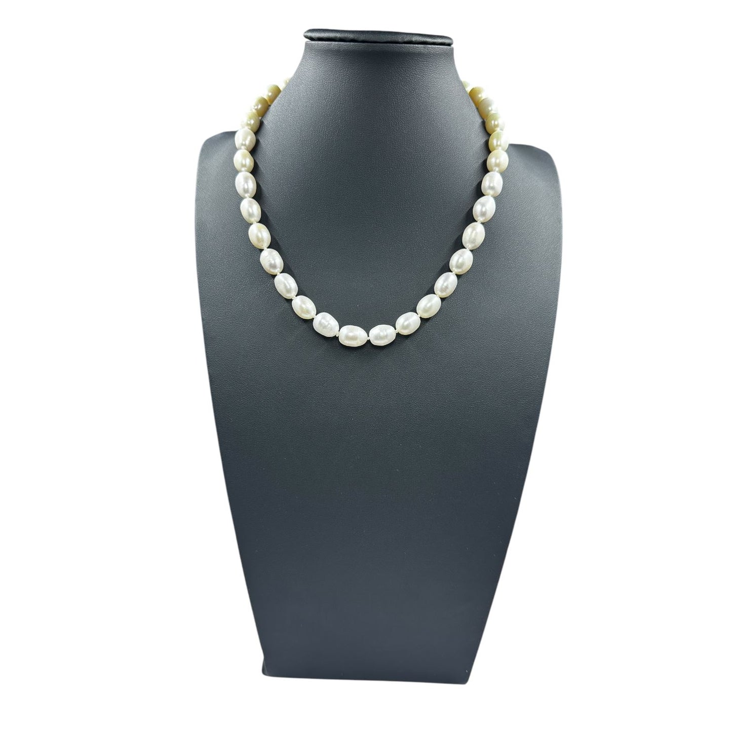 10mm 18" Cultured Freshwater Rice Pearl Necklace Necklaces Trendzio Jewelry