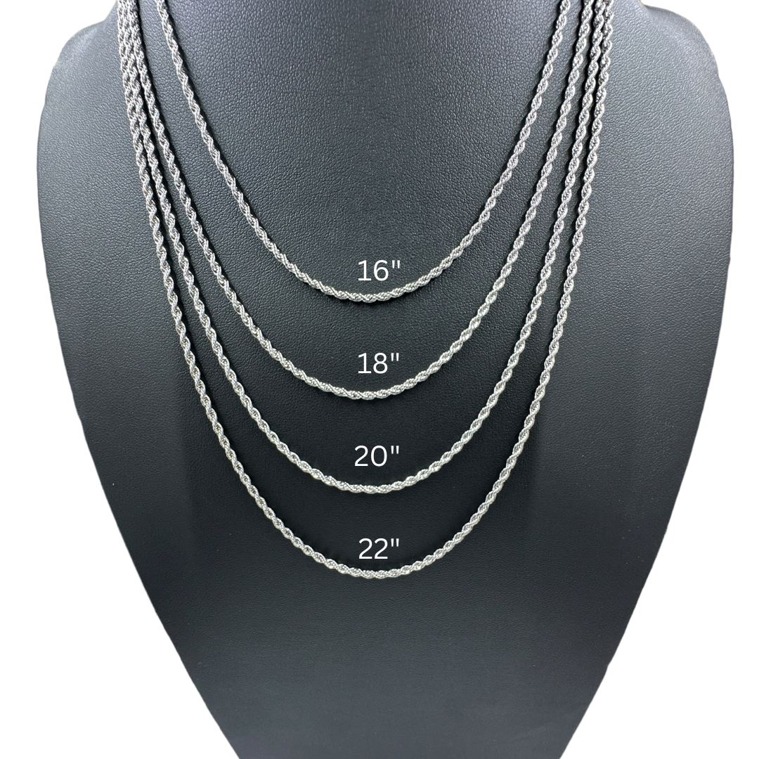 2MM Gold Silver Rope Chain Necklaces Trendzio Jewelry