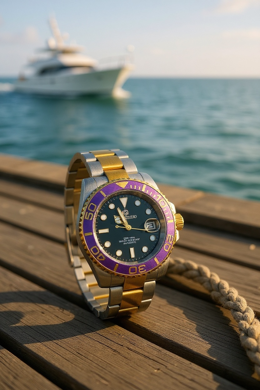 Purple and Gold TrendzioMariner Watch