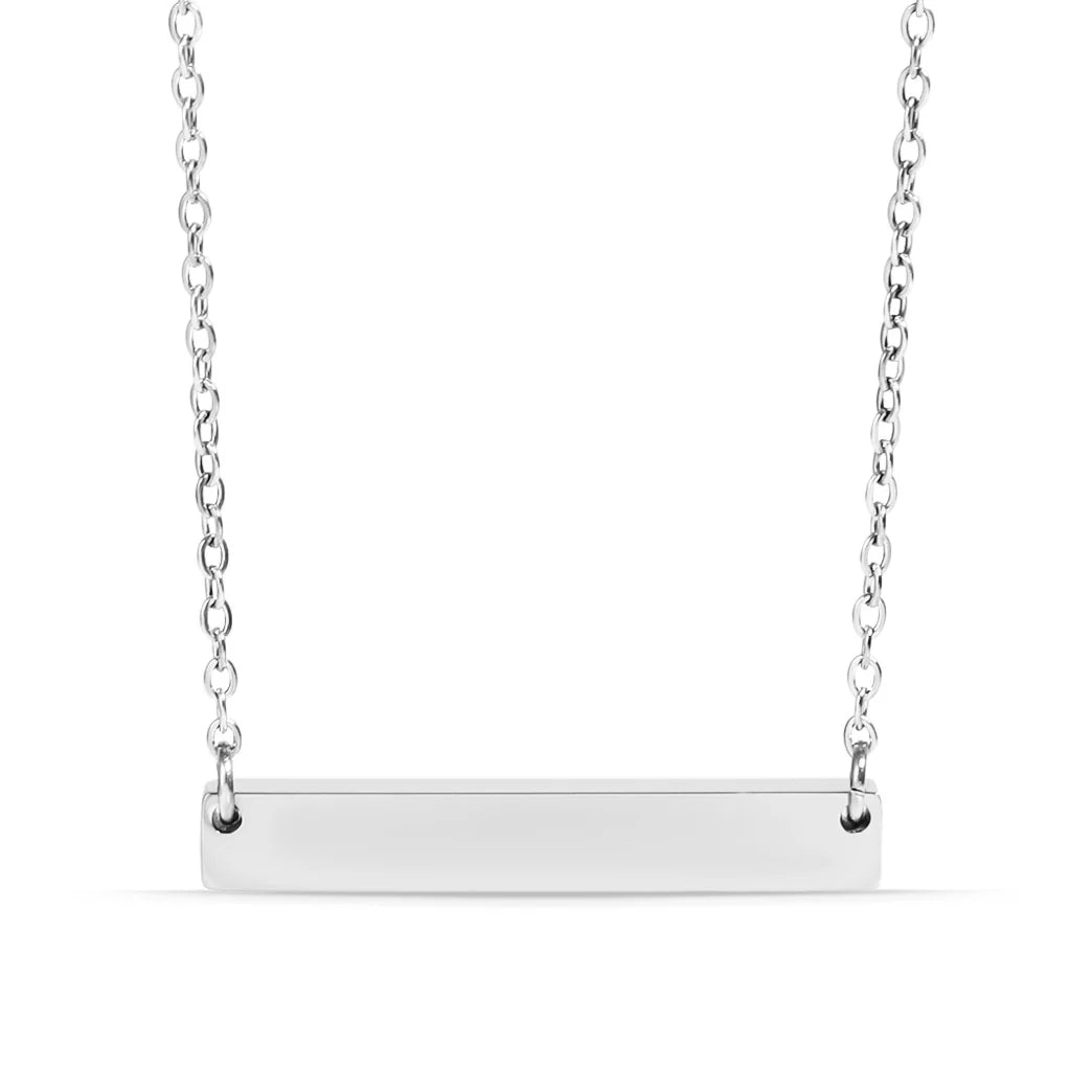 Celina Engraved Bar Pendant Necklace