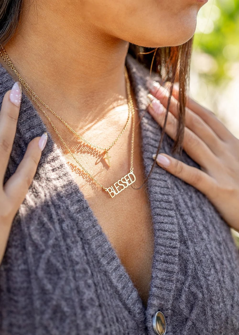 Blessed Cross Charm Necklace