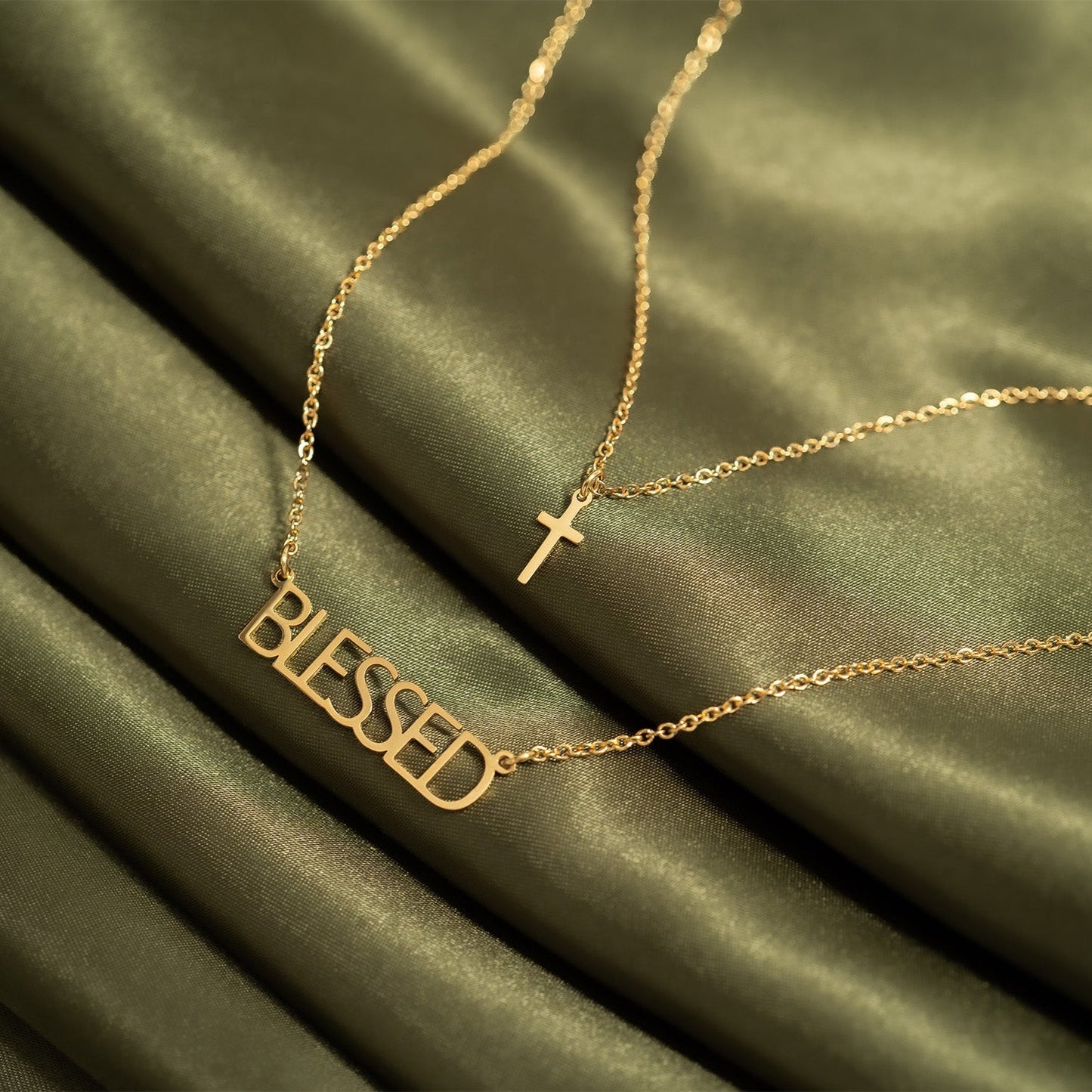 Blessed Cross Charm Necklace