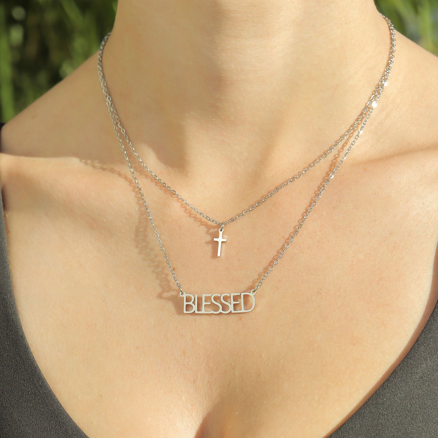 Blessed Cross Charm Necklace