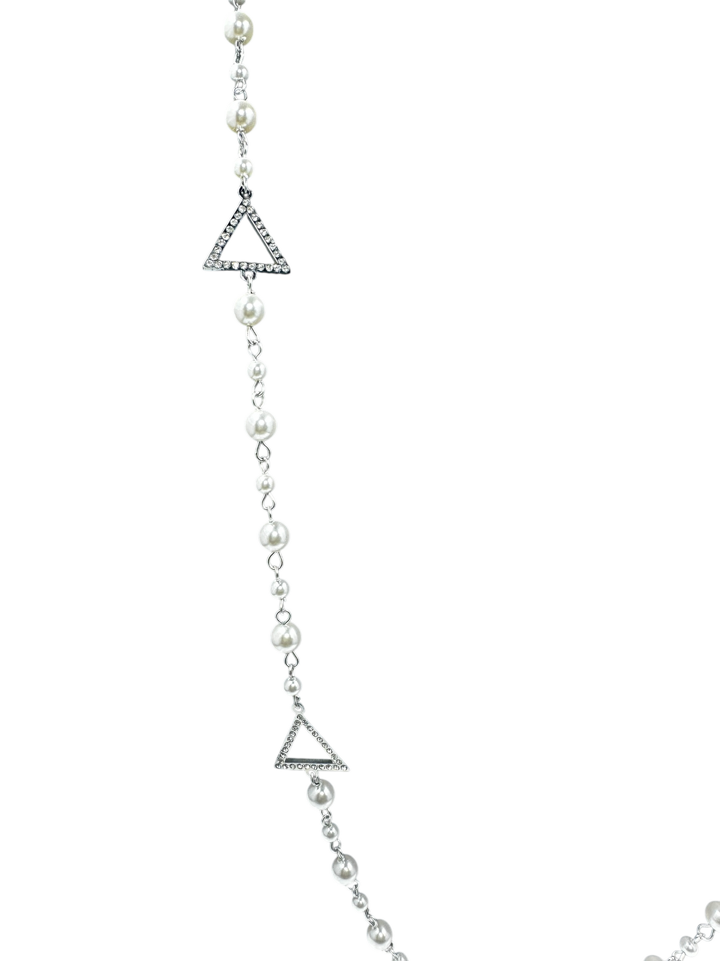 Delta Sigma Theta Triangle Pearl 36" Necklace