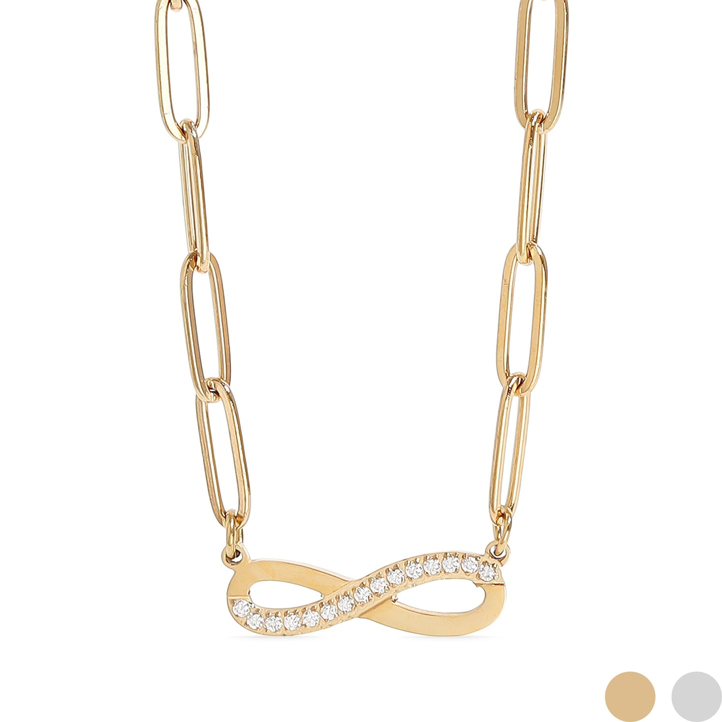 Infinity Pendant Paperclip Necklace
