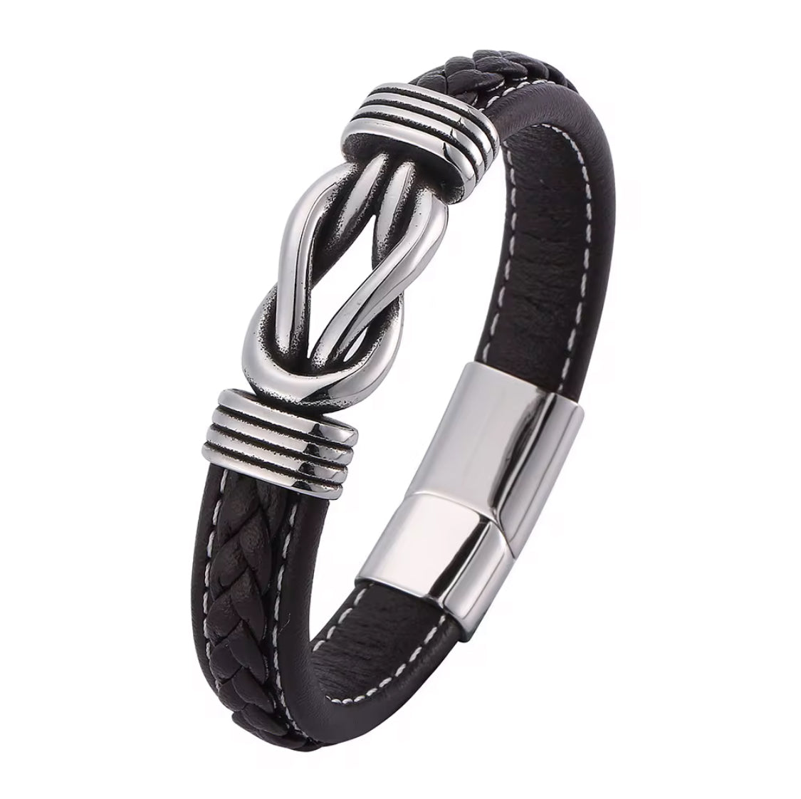 Gold Love Knot Microfiber Leather Bracelet