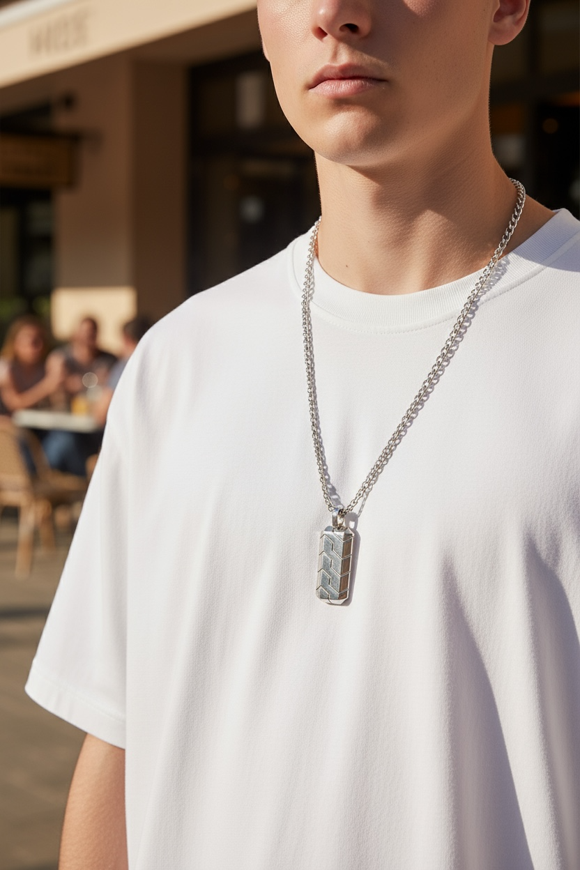 Geometric Dog Tag Pendant