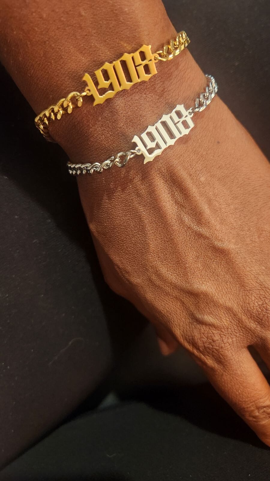 AKA 1908 Gold Number Bracelet Bracelets Trendzio Jewelry