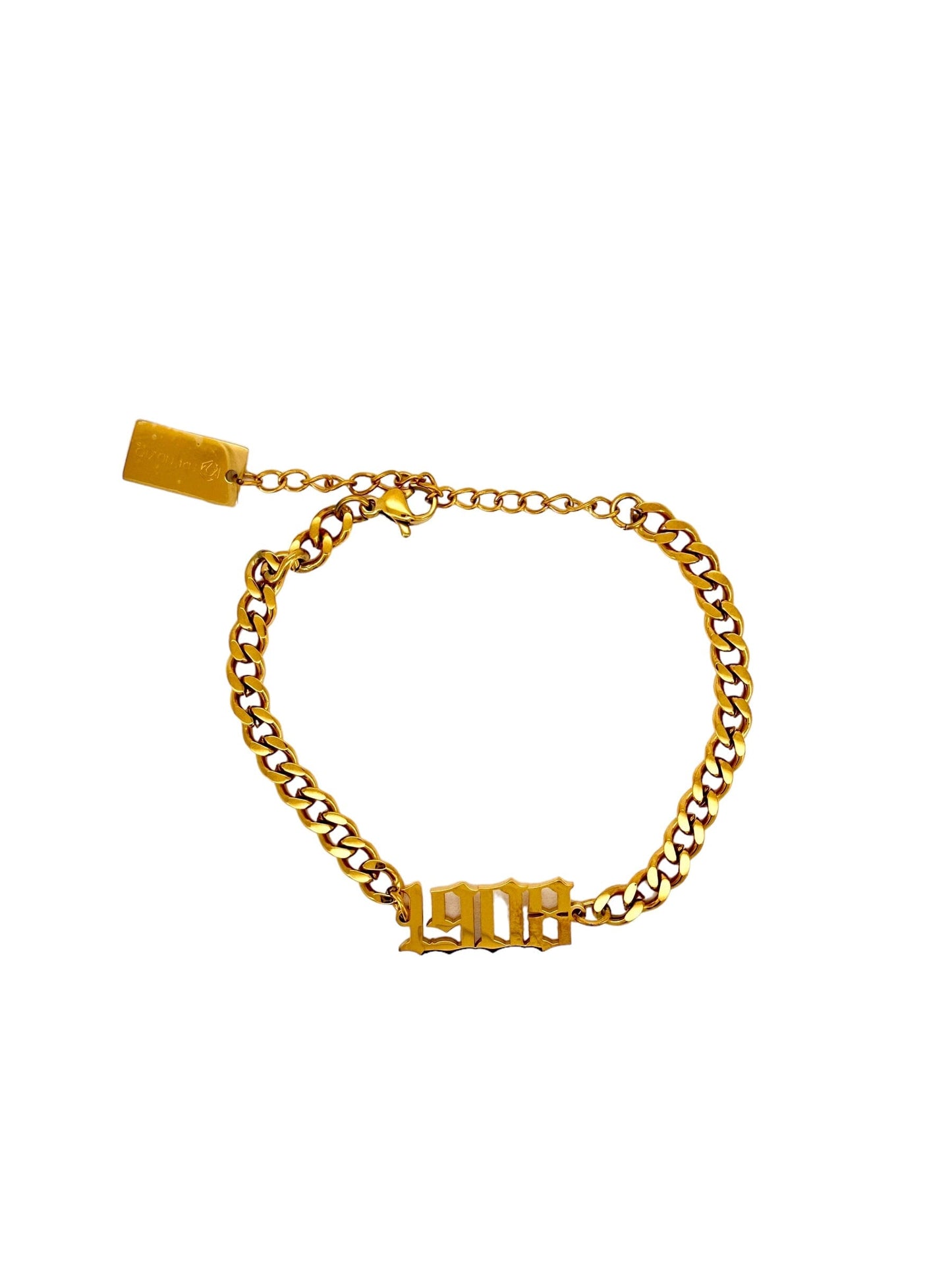 AKA 1908 Gold Number Bracelet Bracelets Trendzio Jewelry Gold
