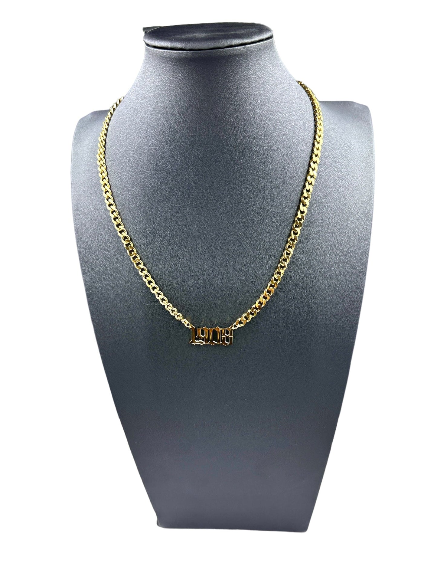 AKA 1908 Gold Number Necklace Necklaces Trendzio Jewelry