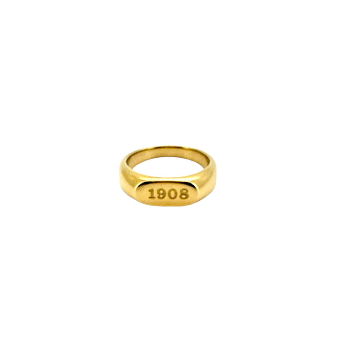 AKA 1908 Number Ring Rings Trendzio Jewelry Gold 6