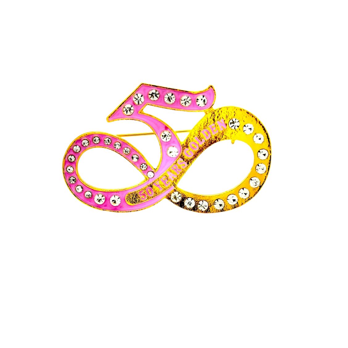 AKA Golden Soror 50yrs Script Pin Brooches & Lapel Pins Trendzio Jewelry