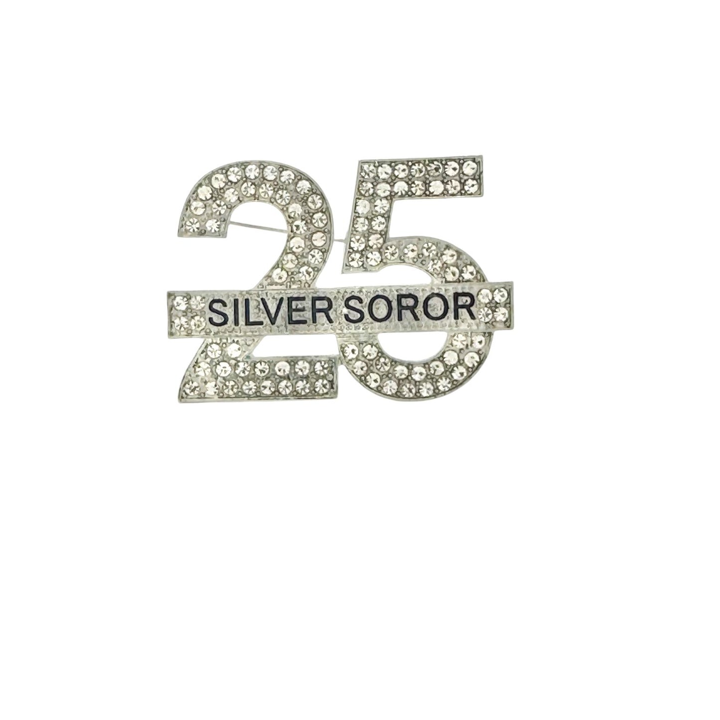 AKA Silver Star Soror CZ 25yr Pin Brooches & Lapel Pins Trendzio Jewelry