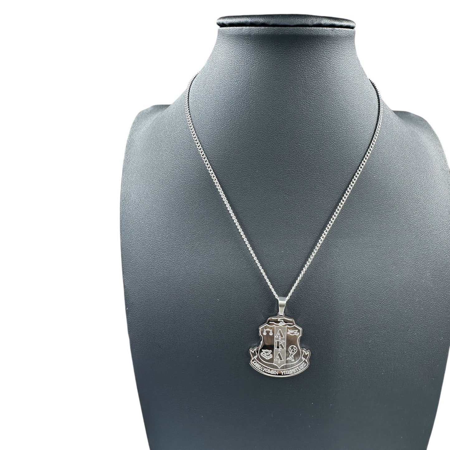 Alpha Kappa Alpha Sorority Inc. Shield Pendant Necklace Necklaces Trendzio Jewelry Silver