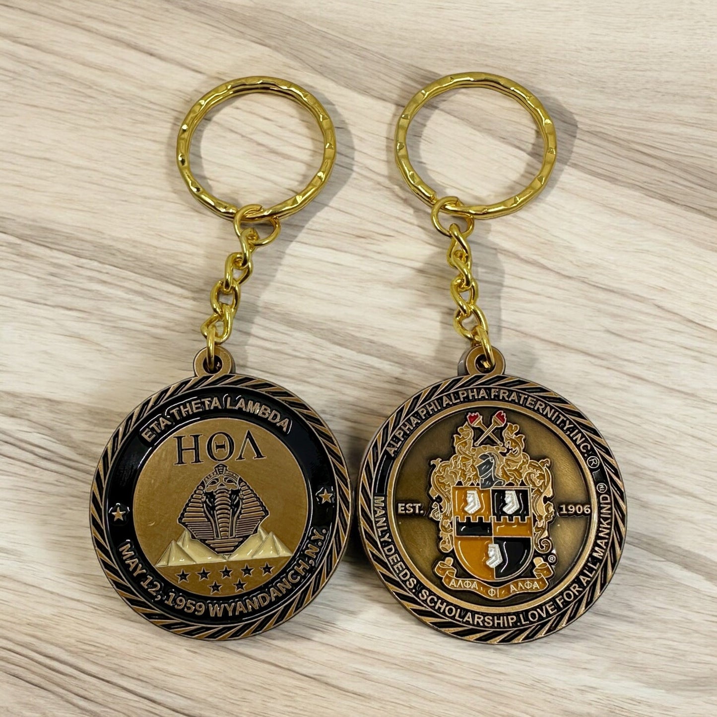 Alpha Phi Alpha Eta Theta Lambda Challenge Coin Keychain Challenge Coin Trendzio Jewelry Eta Theta Lambda