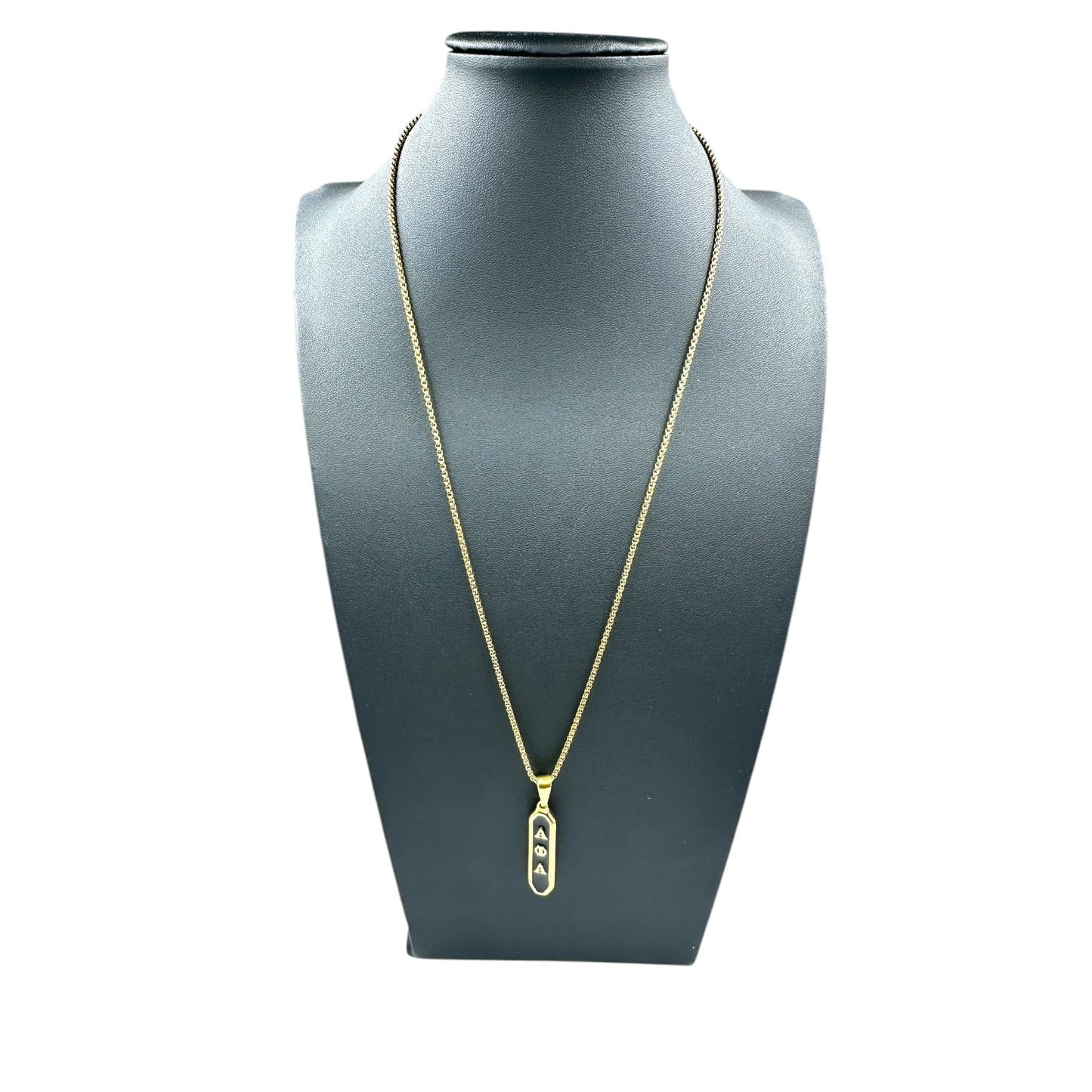 Alpha Phi Alpha Gold Black Enamel Pendant Necklace Necklaces Trendzio Jewelry