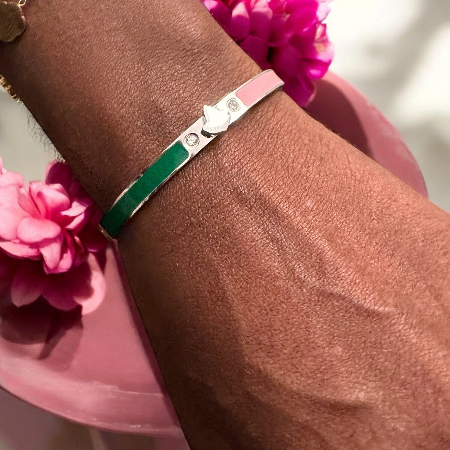 Bahia Ivy Pink and Green Bracelet Bracelets Trendzio Jewelry