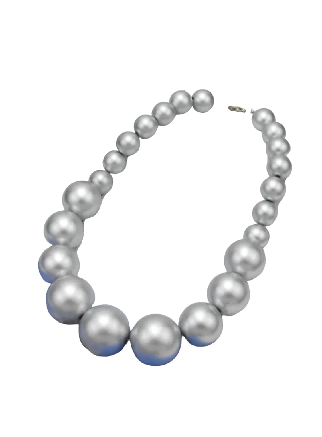 Beautiful Graduated Bead Choker Statement Necklace Necklaces Trendzio Jewelry Silver