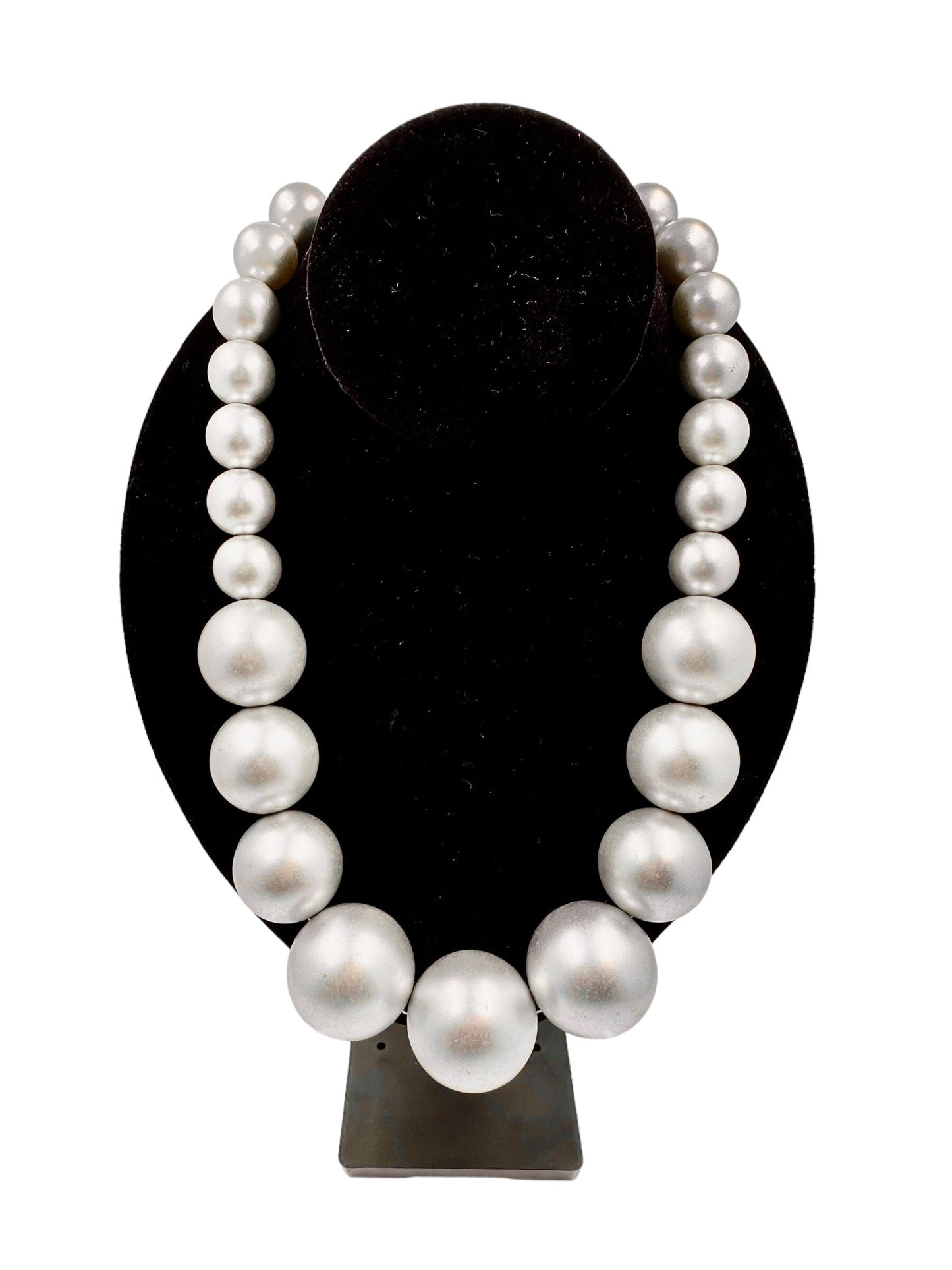 Beautiful Graduated Bead Choker Statement Necklace Necklaces Trendzio Jewelry Silver