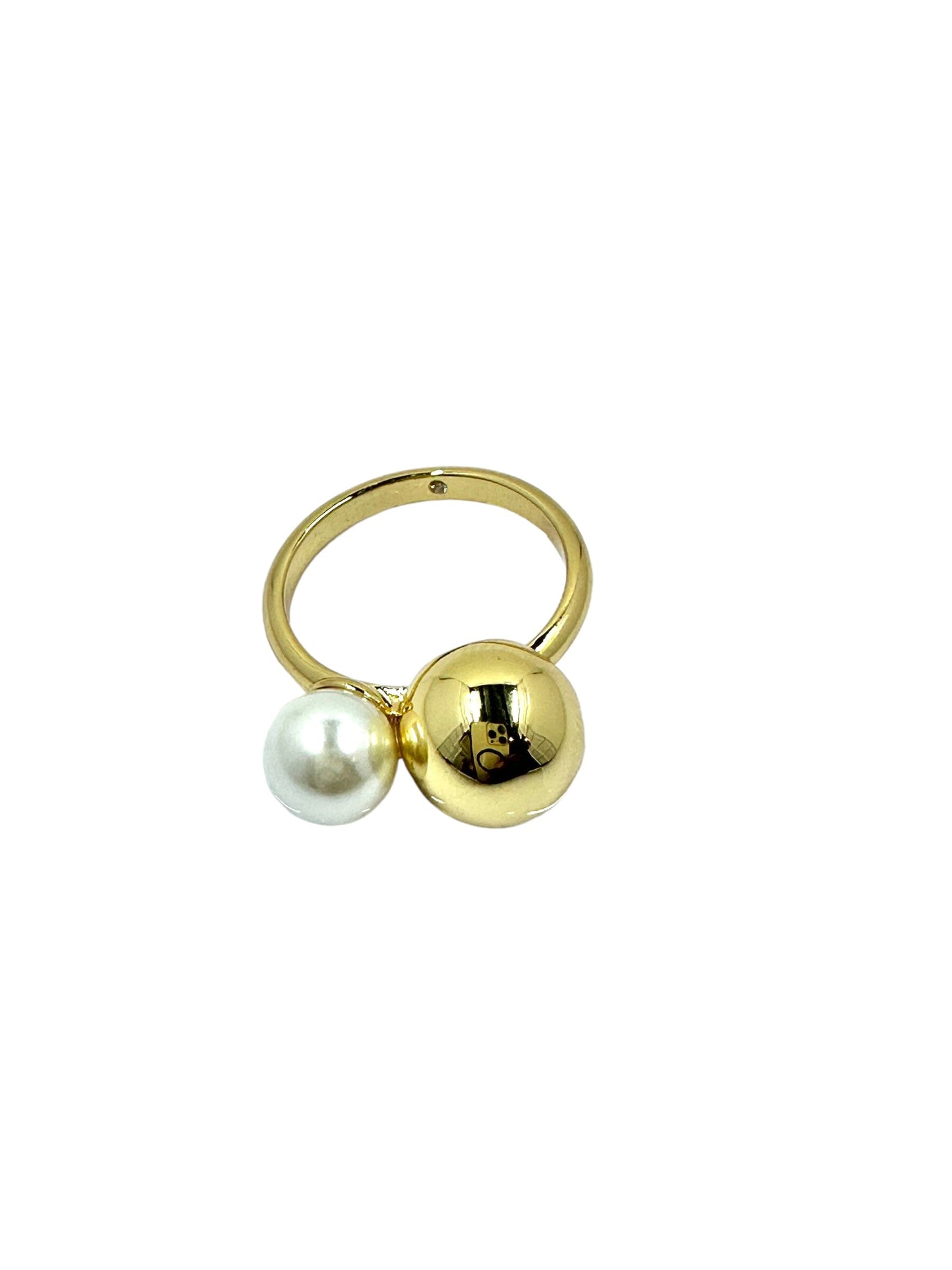 Carrie Pearl Strung Gold Ball Ring Rings Trendzio Jewelry 6