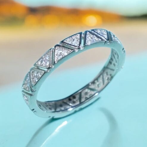 Delta Sigma Theta Sterling Silver Triangle CZ Ring Rings Trendzio Jewelry 6