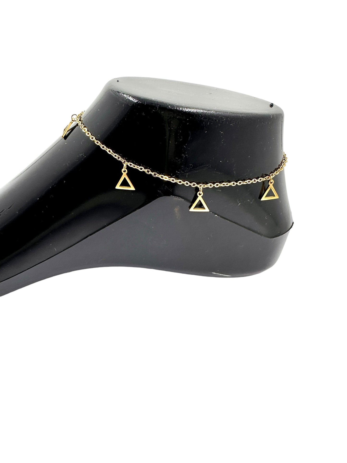Delta Sigma Theta Triangle Charm Ankle Bracelet Ankle Bracelets Trendzio Jewelry