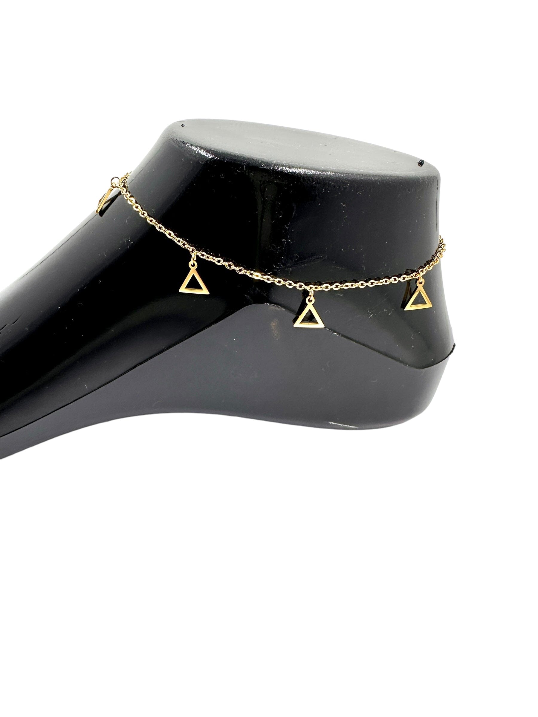 Delta Sigma Theta Triangle Charm Ankle Bracelet Ankle Bracelets Trendzio Jewelry