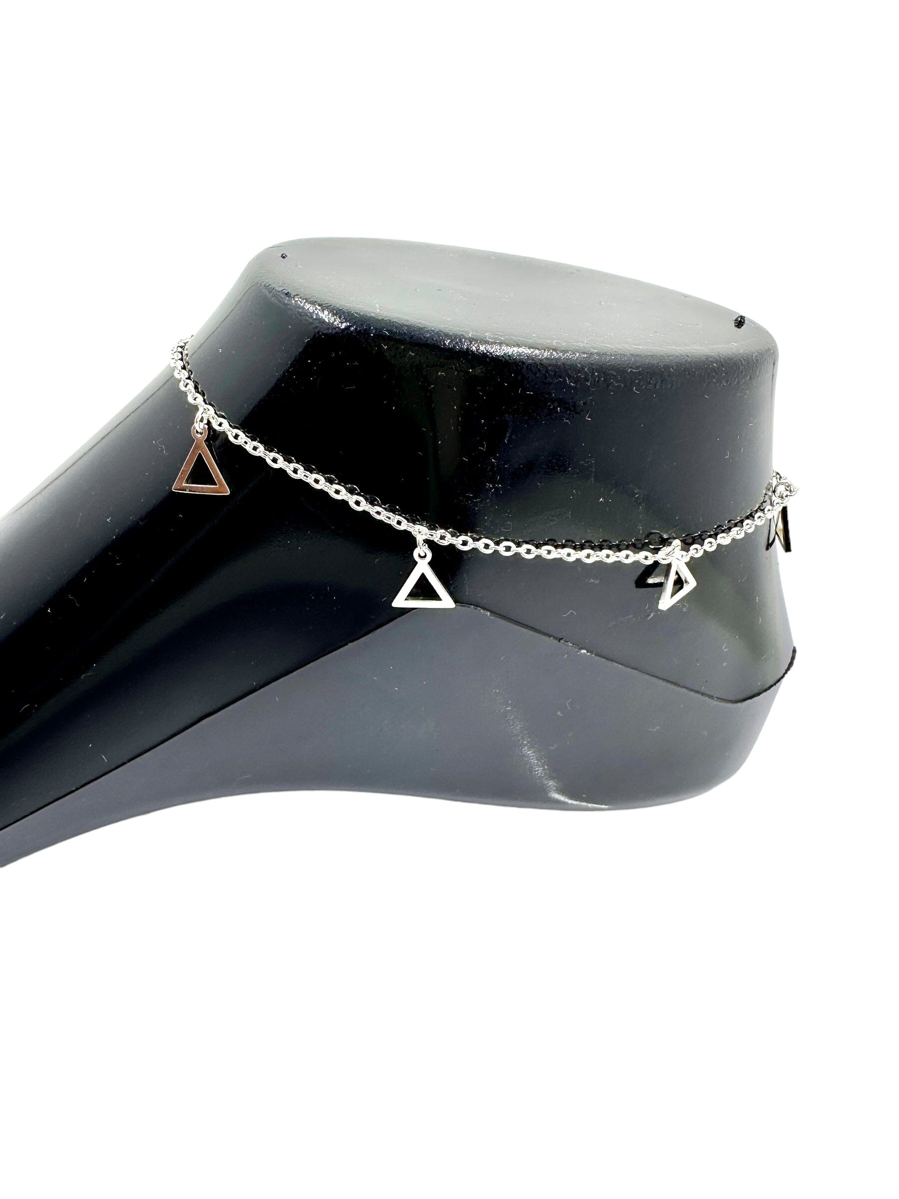 Delta Sigma Theta Triangle Charm Ankle Bracelet Ankle Bracelets Trendzio Jewelry