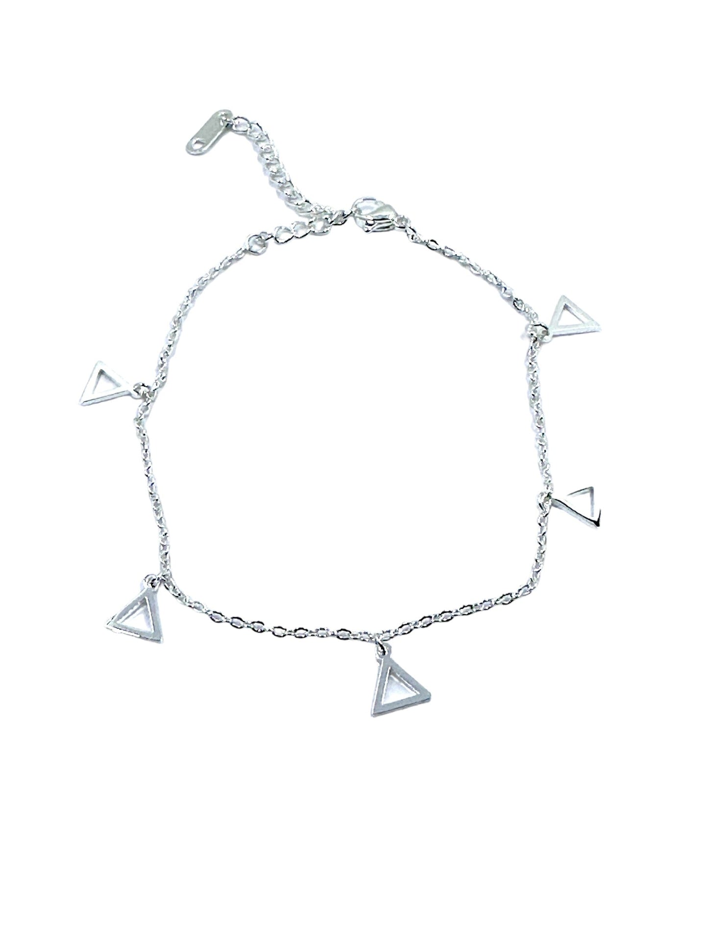 Delta Sigma Theta Triangle Charm Ankle Bracelet Ankle Bracelets Trendzio Jewelry Silver