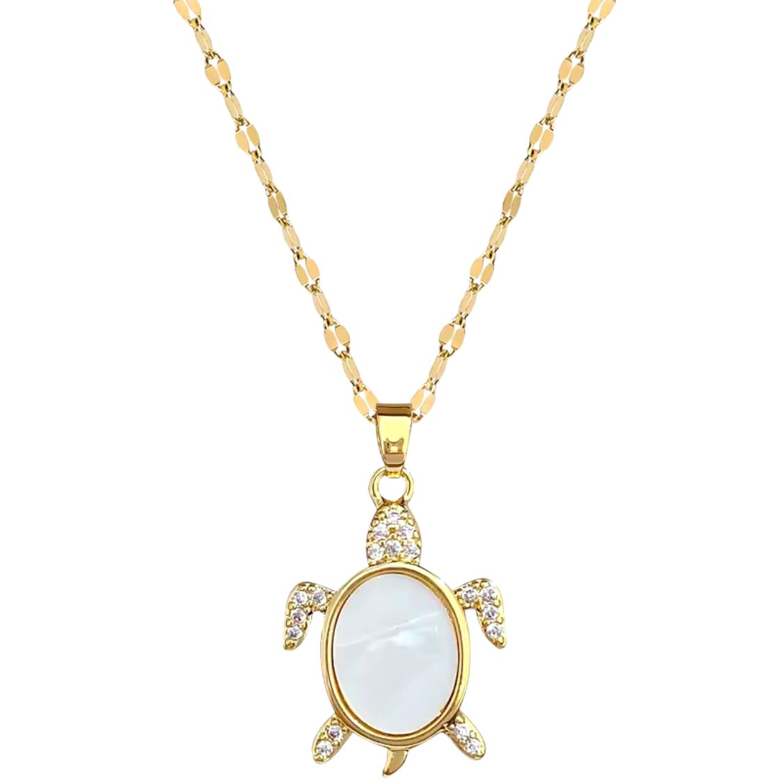Delta Zeta Gold Pearl Turtle Necklace Necklaces Trendzio Jewelry