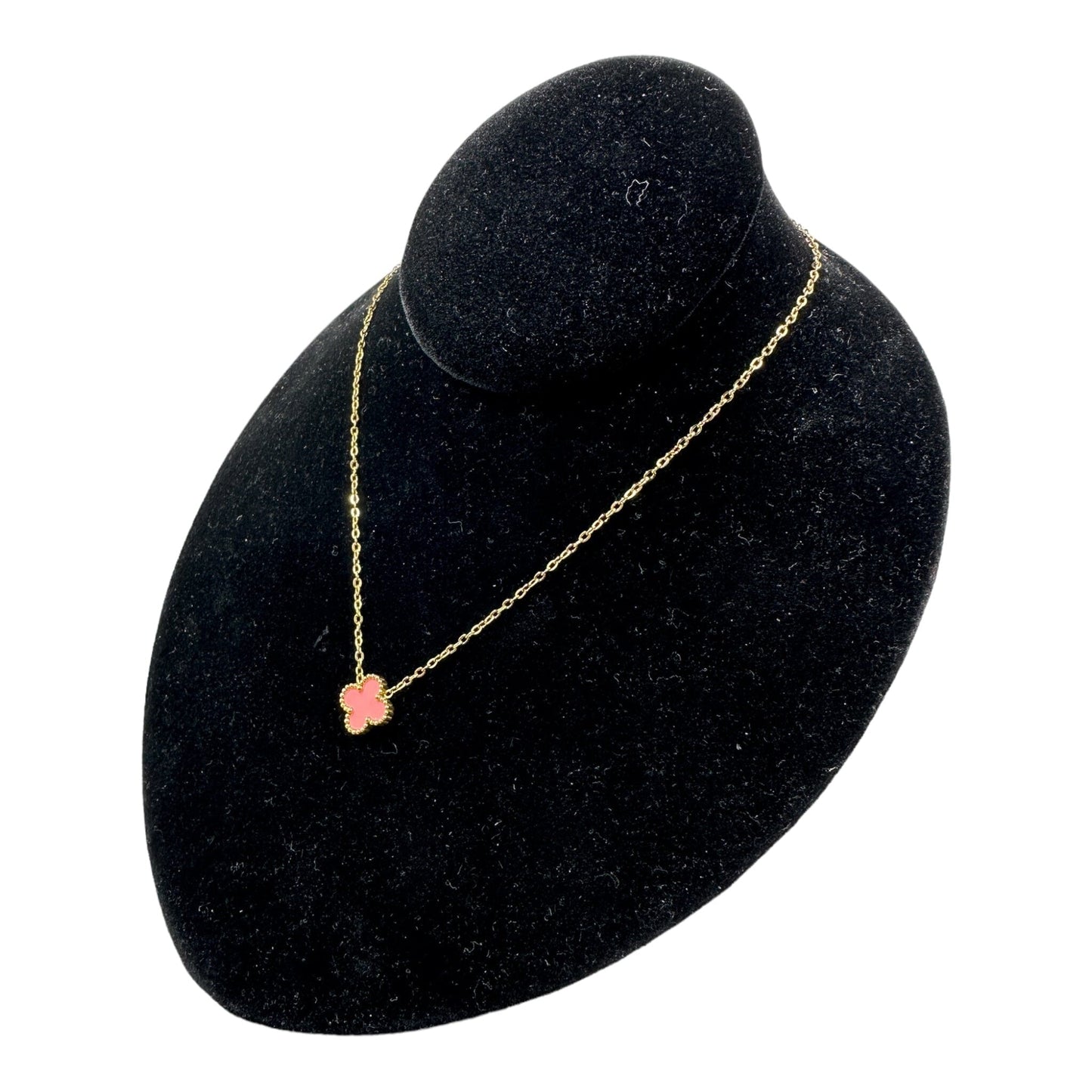 Kaitlin Clover Pink Gold Necklace necklace Trendzio Jewelry