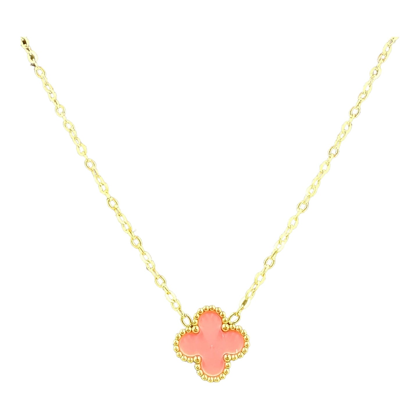 Kaitlin Clover Pink Gold Necklace necklace Trendzio Jewelry