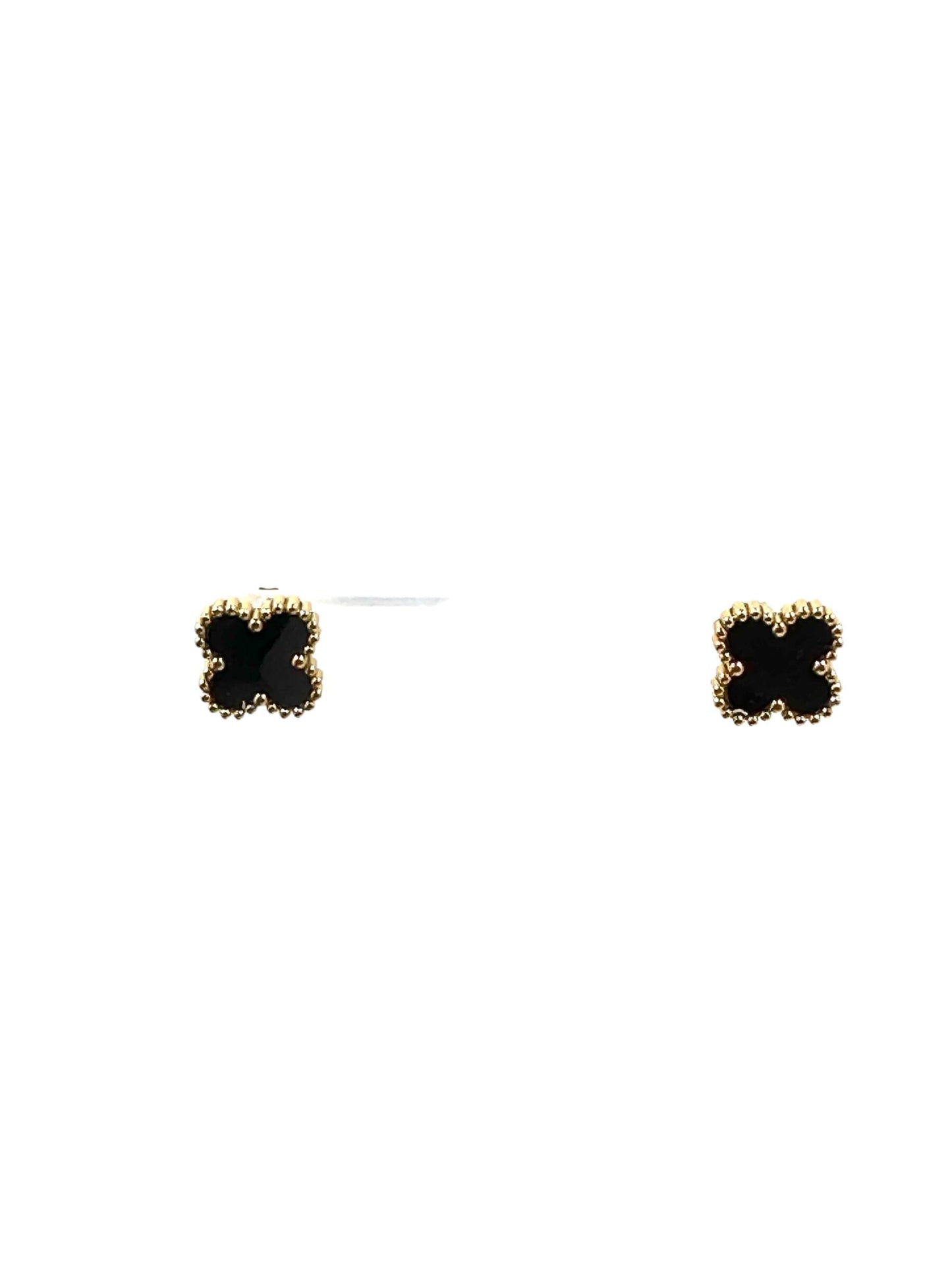 Kaitlin Flower Clover Earrings Earrings Trendzio Jewelry Black