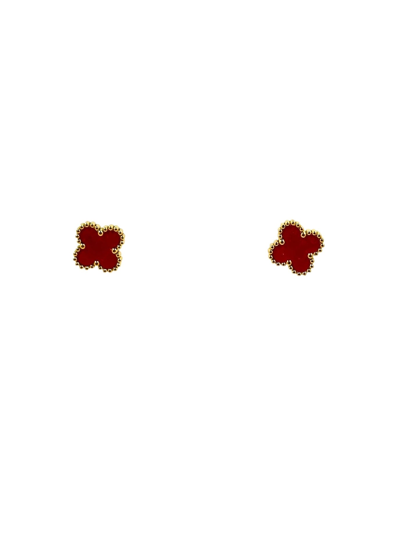 Kaitlin Flower Clover Earrings Earrings Trendzio Jewelry Red