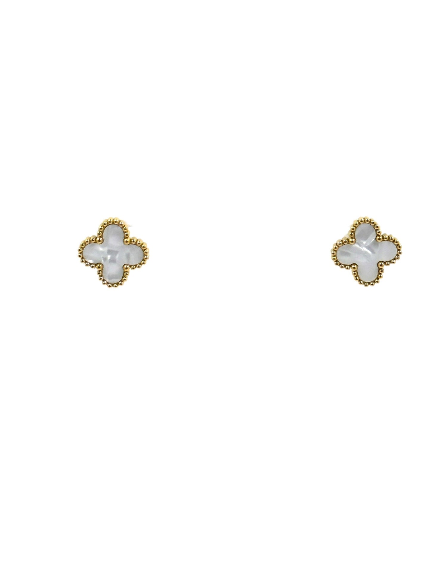 Kaitlin Flower Clover Earrings Earrings Trendzio Jewelry White