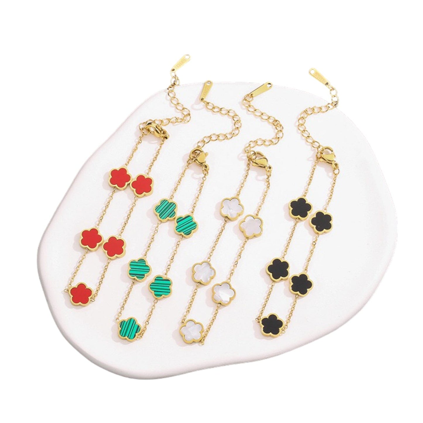 Kayla Flower Clover Gold Bracelet Bracelets Trendzio Jewelry