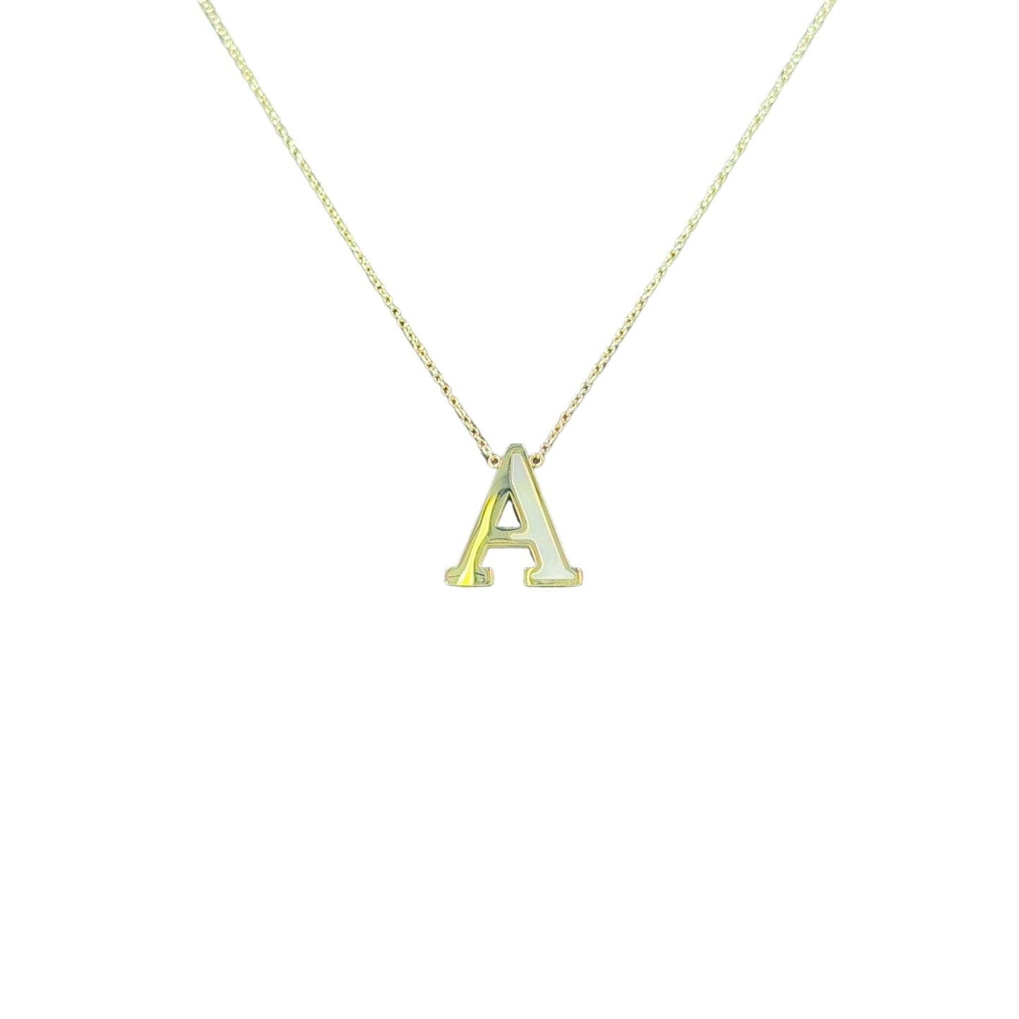 Mother of Pearl 18k Gold Initial Necklace Necklaces TRENDZIO A 