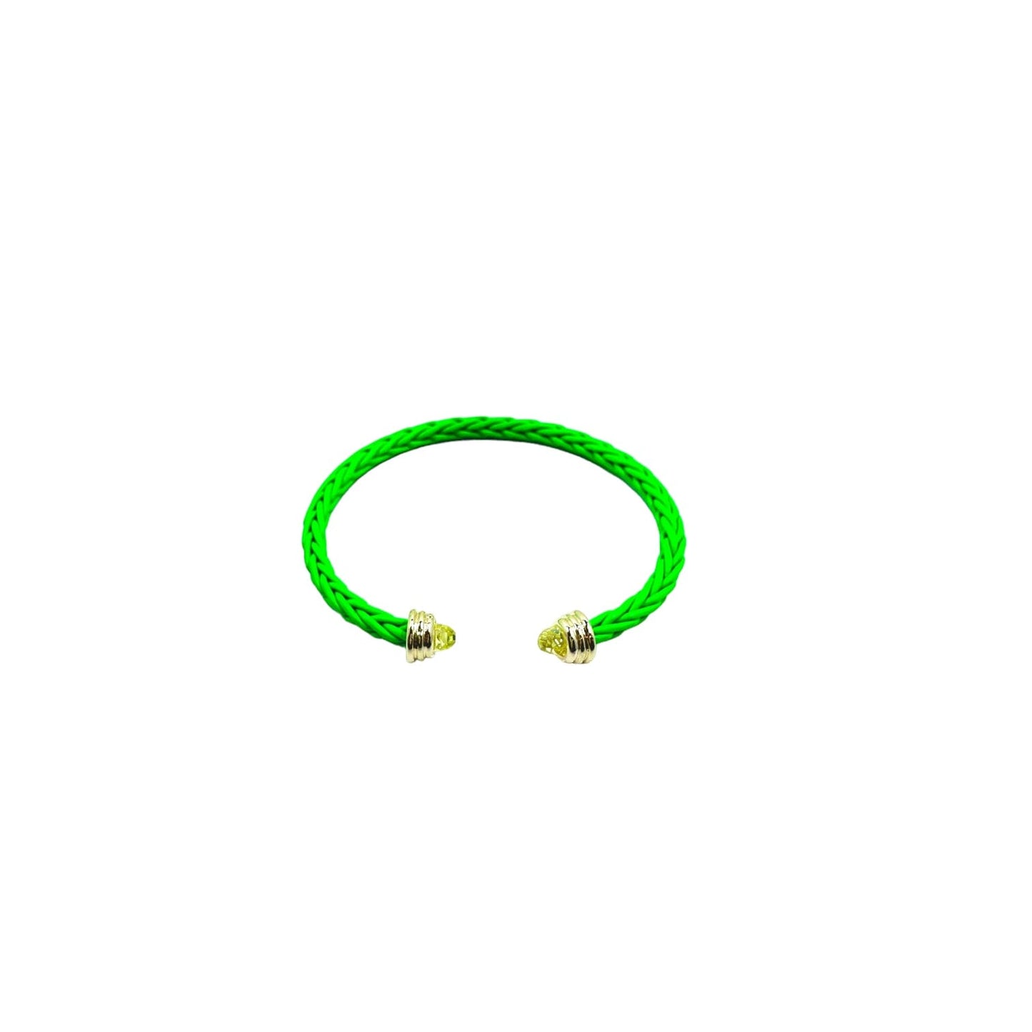 Naomi Braided Cable CZ Bracelet Bracelets TRENDZIO Green