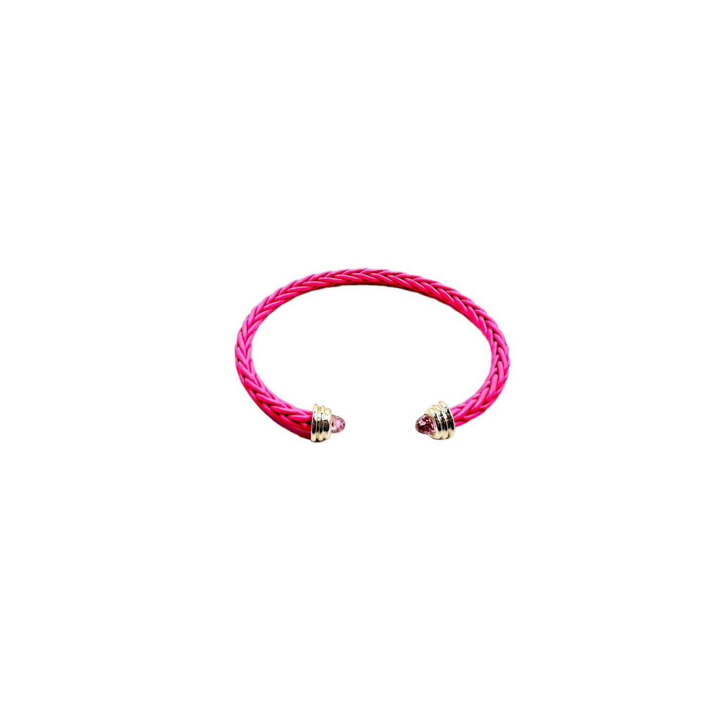 Naomi Braided Cable CZ Bracelet Bracelets TRENDZIO Pink