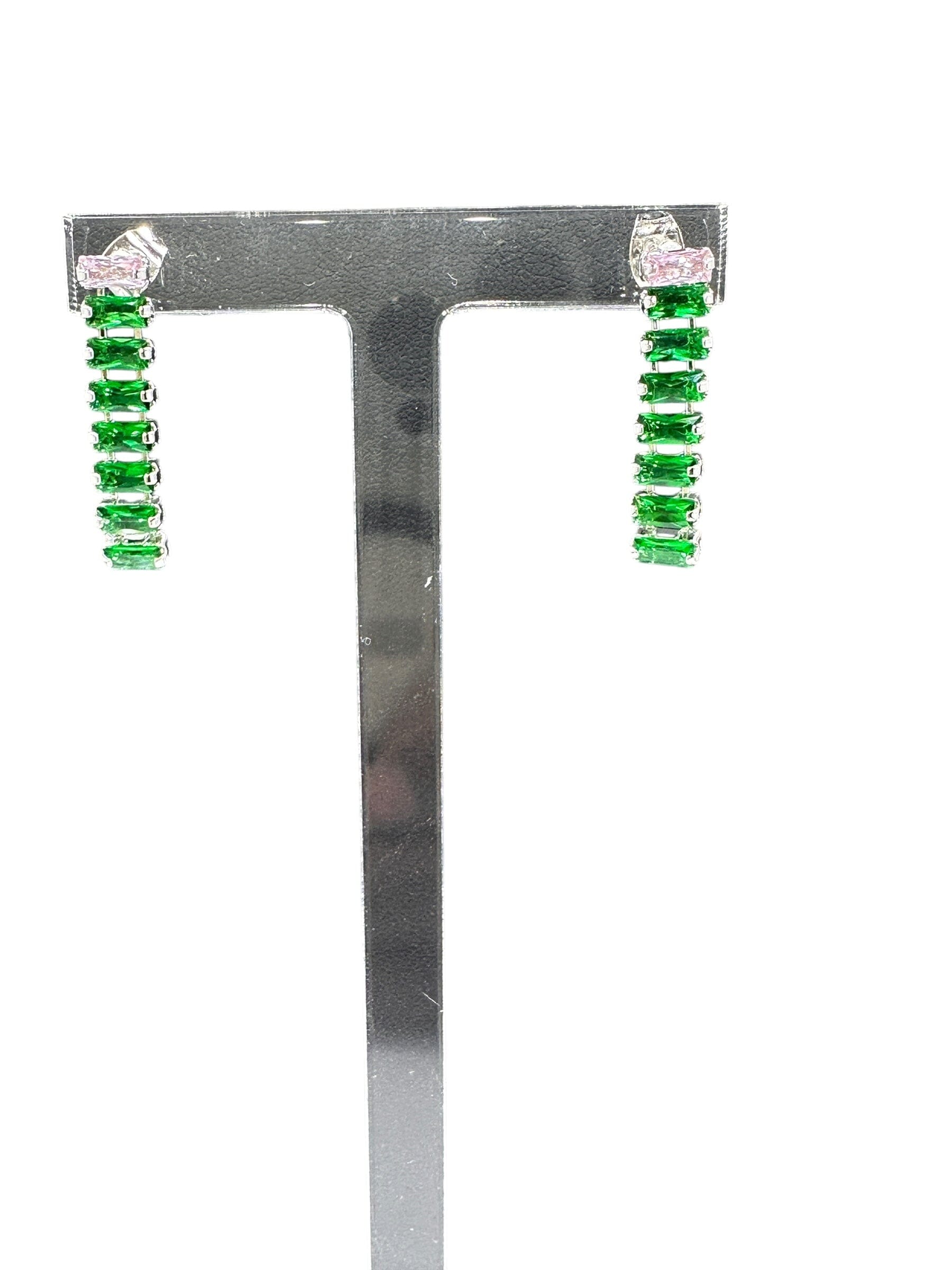 Nara Double Row Drop Earrings Earrings Trendzio Jewelry Green