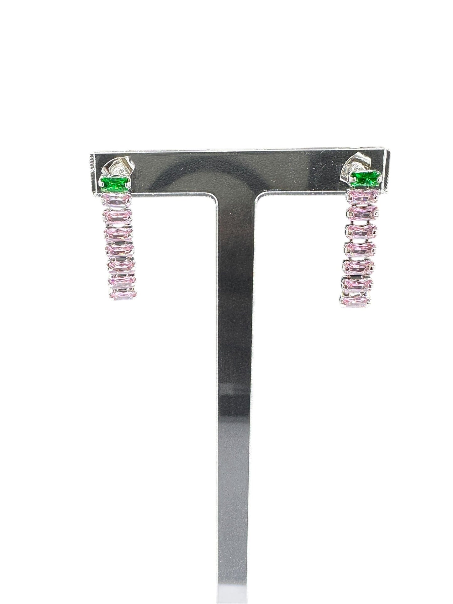 Nara Double Row Drop Earrings Earrings Trendzio Jewelry Pink