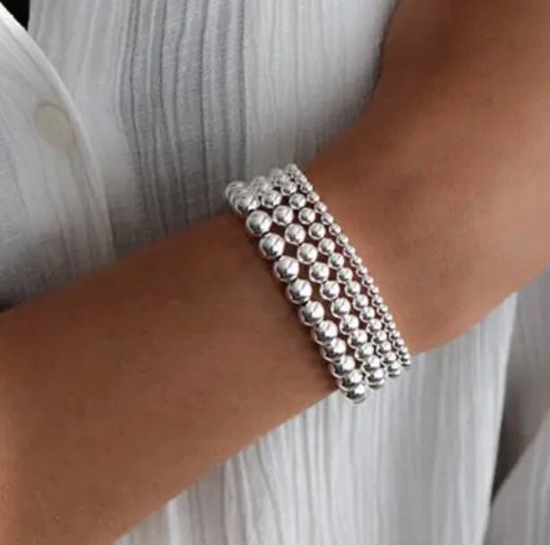 Nellie Gold Ball Stretch Bracelet Bracelets Trendzio Jewelry Silver