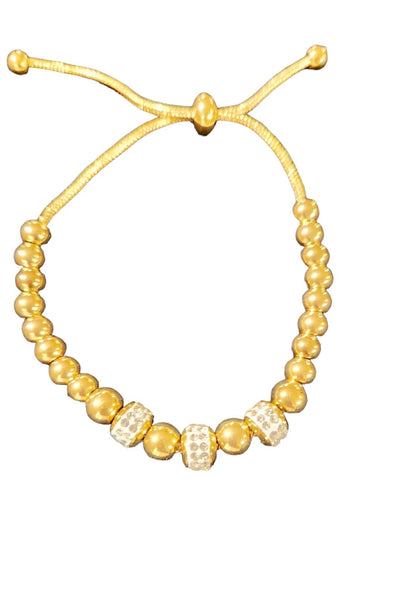 Nellie Gold Silver Ball Adjustable Bracelet Bracelets Trendzio Jewelry Gold 