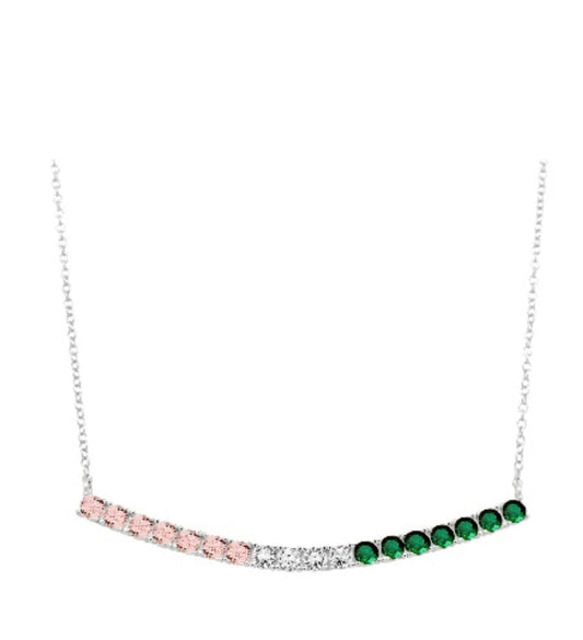 Pink and Green Bar Necklace Necklaces Trendzio Jewelry
