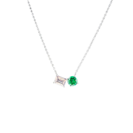Pink and Green Double Stone Necklace Necklaces Trendzio Jewelry
