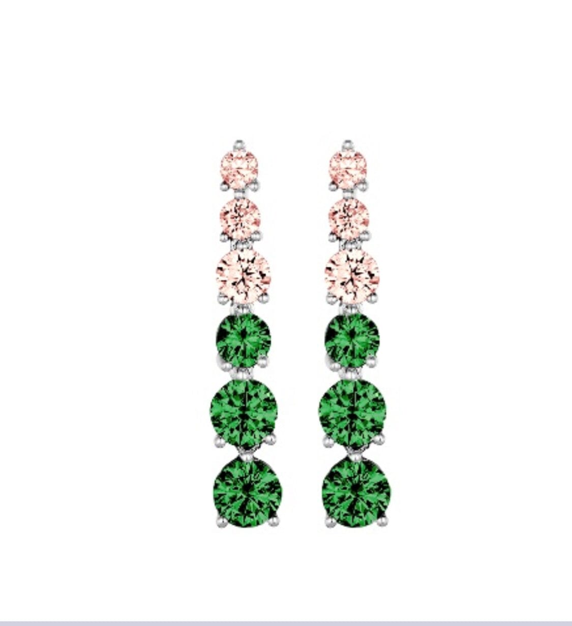 Pink and Green Esther Drop Earrings Earrings Trendzio Jewelry
