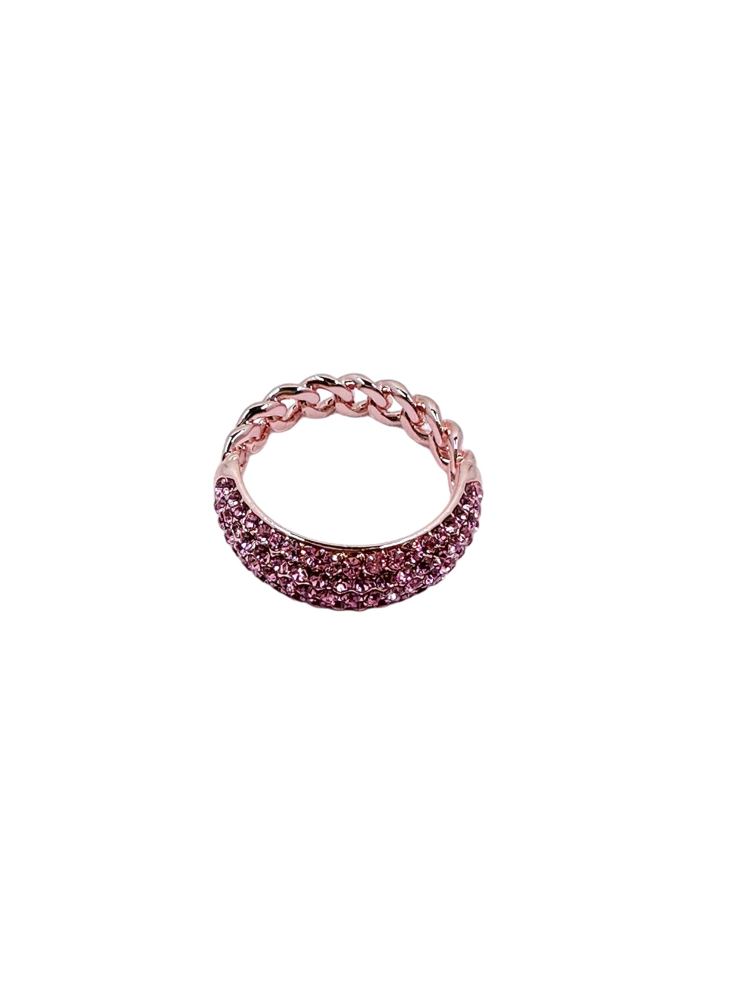 Sarah Pink Pave Chain Ring Bracelets TRENDZIO