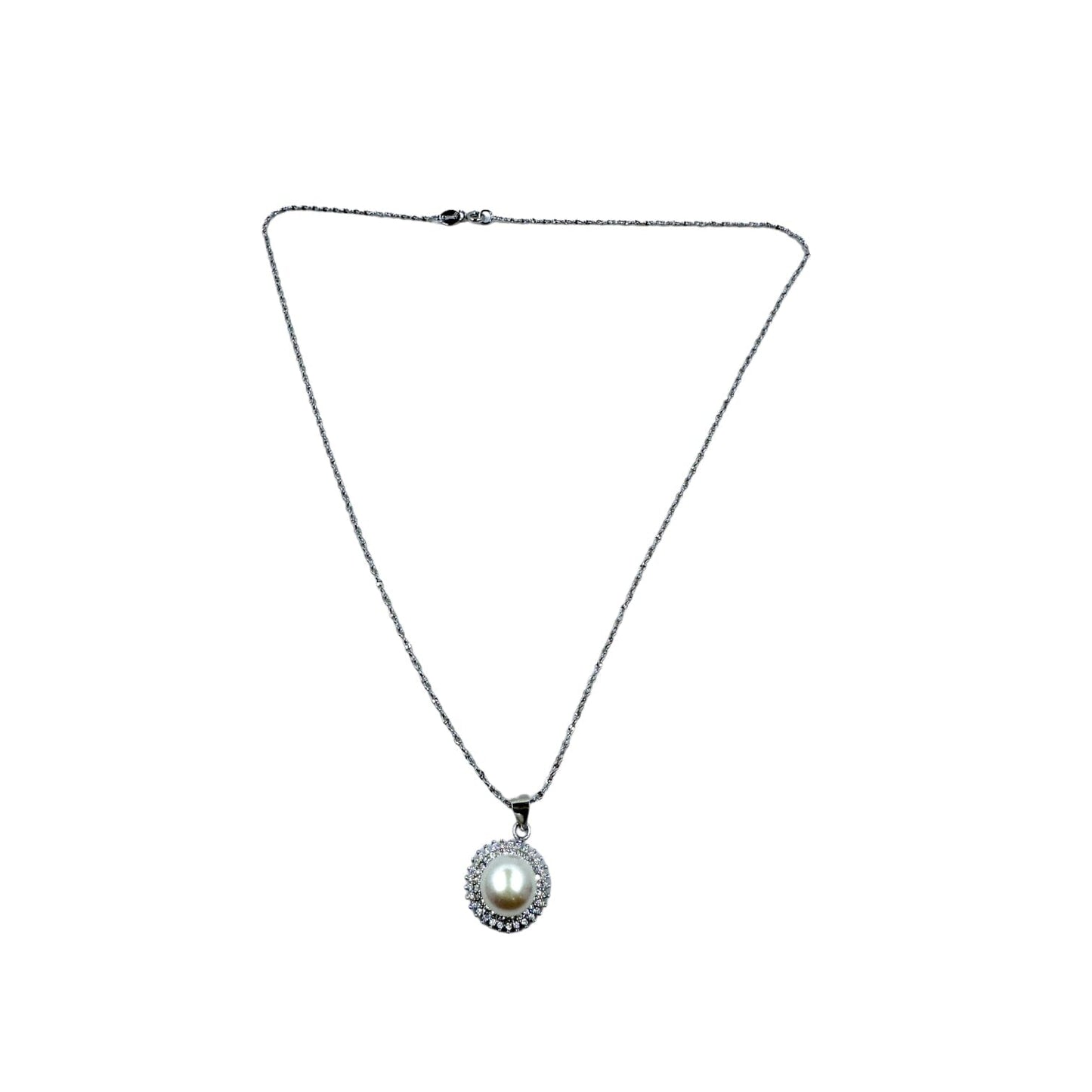 Sterling Silver Cultured Freshwater White Pearl Necklace Necklaces TRENDZIO