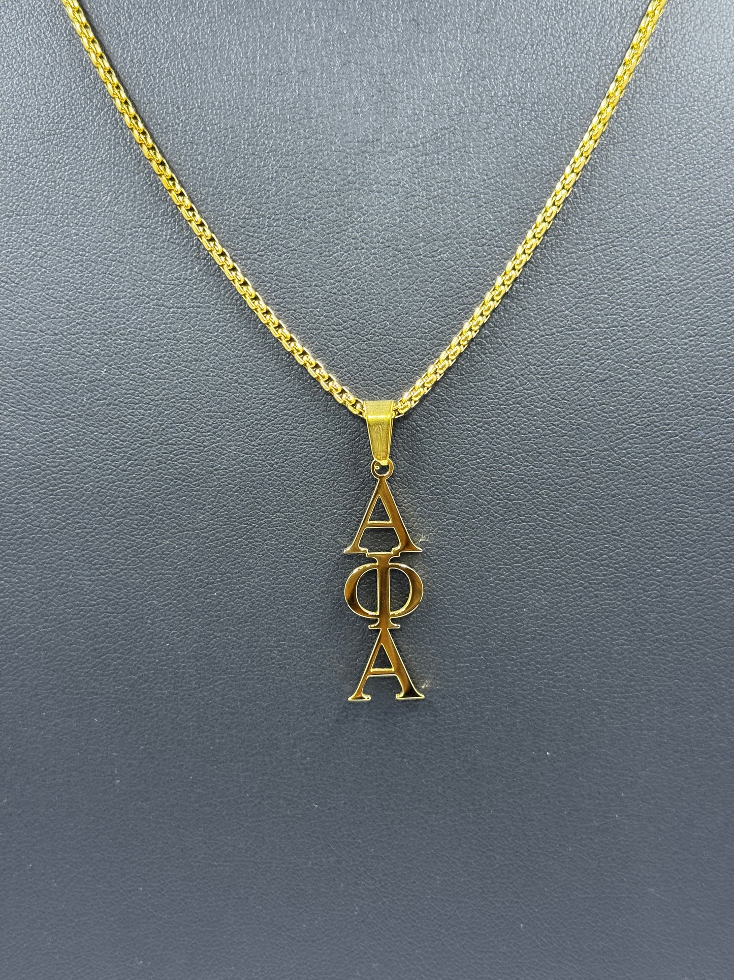 Alpha Phi Alpha Greek Letter Gold Necklace