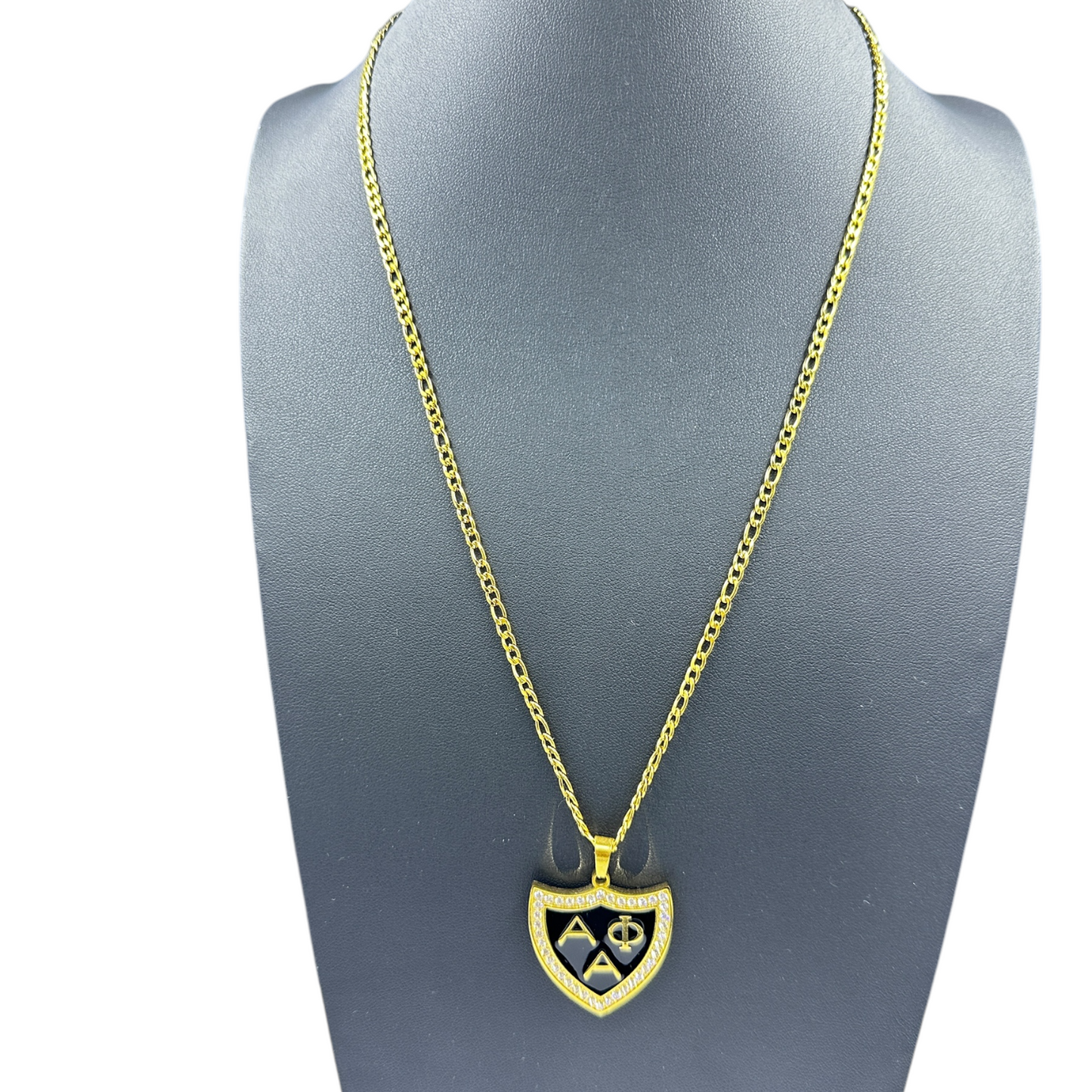 Alpha Phi Alpha J Owens CZ Shield Pendant Necklace
